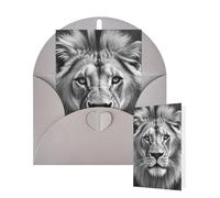 Thinking of You Cards with Envelopes Greetings Card African lion black and white Blank Cards for All Occasions Birthday Thank You Note Card for Wedding Invitations Valentine's Day 10 X 15 CM