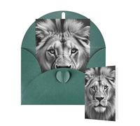 Thinking of You Cards with Envelopes Greetings Card African lion black and white Blank Cards for All Occasions Birthday Thank You Note Card for Wedding Invitations Valentine's Day 10 X 15 CM