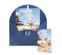 Thinking of You Cards with Envelopes Greetings Card Beach Theme Blank Cards for All Occasions Birthday Thank You Note Card for Wedding Invitations Valentine's Day 10 X 15 CM