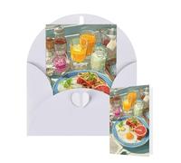 Thinking of You Cards with Envelopes Greetings Card Beautiful Breakfast Blank Cards for All Occasions Birthday Thank You Note Card for Wedding Invitations Valentine's Day 10 X 15 CM