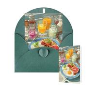 Thinking of You Cards with Envelopes Greetings Card Beautiful Breakfast Blank Cards for All Occasions Birthday Thank You Note Card for Wedding Invitations Valentine's Day 10 X 15 CM