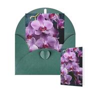 Thinking of You Cards with Envelopes Greetings Card Beautiful Purple Orchids Blank Cards for All Occasions Birthday Thank You Note Card for Wedding Invitations Valentine's Day 10 X 15 CM