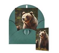 Thinking of You Cards with Envelopes Greetings Card Brown Bear Blank Cards for All Occasions Birthday Thank You Note Card for Wedding Invitations Valentine's Day 10 X 15 CM