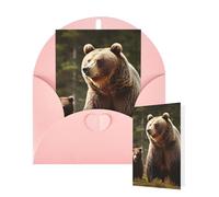 Thinking of You Cards with Envelopes Greetings Card Brown Bear Blank Cards for All Occasions Birthday Thank You Note Card for Wedding Invitations Valentine's Day 10 X 15 CM