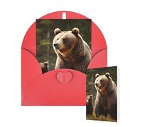 Thinking of You Cards with Envelopes Greetings Card Brown Bear Blank Cards for All Occasions Birthday Thank You Note Card for Wedding Invitations Valentine's Day 10 X 15 CM