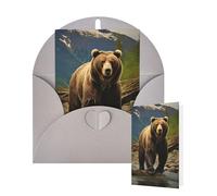 Thinking of You Cards with Envelopes Greetings Card Brown bear Blank Cards for All Occasions Birthday Thank You Note Card for Wedding Invitations Valentine's Day 10 X 15 CM