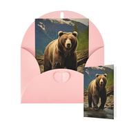 Thinking of You Cards with Envelopes Greetings Card Brown bear Blank Cards for All Occasions Birthday Thank You Note Card for Wedding Invitations Valentine's Day 10 X 15 CM