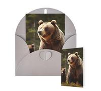 Thinking of You Cards with Envelopes Greetings Card Brown Bear Blank Cards for All Occasions Birthday Thank You Note Card for Wedding Invitations Valentine's Day 10 X 15 CM