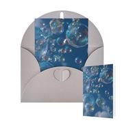 Thinking of You Cards with Envelopes Greetings Card bubbles blue sky Blank Cards for All Occasions Birthday Thank You Note Card for Wedding Invitations Valentine's Day 10 X 15 CM