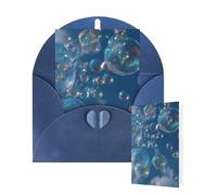 Thinking of You Cards with Envelopes Greetings Card bubbles blue sky Blank Cards for All Occasions Birthday Thank You Note Card for Wedding Invitations Valentine's Day 10 X 15 CM