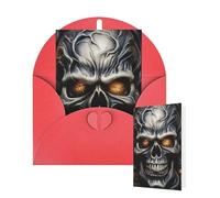 Thinking of You Cards with Envelopes Greetings Card Cool Evil Skull Blank Cards for All Occasions Birthday Thank You Note Card for Wedding Invitations Valentine's Day 10 X 15 CM