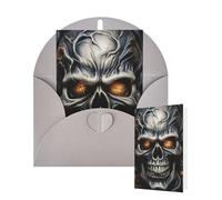 Thinking of You Cards with Envelopes Greetings Card Cool Evil Skull Blank Cards for All Occasions Birthday Thank You Note Card for Wedding Invitations Valentine's Day 10 X 15 CM