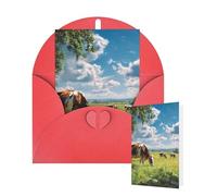 Thinking of You Cards with Envelopes Greetings Card cows grazing Blank Cards for All Occasions Birthday Thank You Note Card for Wedding Invitations Valentine's Day 10 X 15 CM