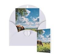 Thinking of You Cards with Envelopes Greetings Card cows grazing Blank Cards for All Occasions Birthday Thank You Note Card for Wedding Invitations Valentine's Day 10 X 15 CM