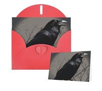 Thinking of You Cards with Envelopes Greetings Card Crow Birds Blank Cards for All Occasions Birthday Thank You Note Card for Wedding Invitations Valentine's Day 10 X 15 CM