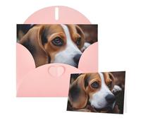 Thinking of You Cards with Envelopes Greetings Card Cute Beagle Blank Cards for All Occasions Birthday Thank You Note Card for Wedding Invitations Valentine's Day 10 X 15 CM
