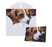 Thinking of You Cards with Envelopes Greetings Card Cute Beagle Blank Cards for All Occasions Birthday Thank You Note Card for Wedding Invitations Valentine's Day 10 X 15 CM