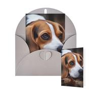 Thinking of You Cards with Envelopes Greetings Card Cute Beagle Blank Cards for All Occasions Birthday Thank You Note Card for Wedding Invitations Valentine's Day 10 X 15 CM