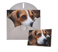 Thinking of You Cards with Envelopes Greetings Card Cute Beagle Blank Cards for All Occasions Birthday Thank You Note Card for Wedding Invitations Valentine's Day 10 X 15 CM
