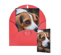Thinking of You Cards with Envelopes Greetings Card Cute Beagle Blank Cards for All Occasions Birthday Thank You Note Card for Wedding Invitations Valentine's Day 10 X 15 CM