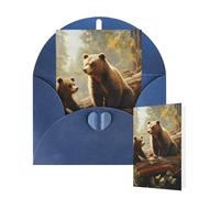 Thinking of You Cards with Envelopes Greetings Card Cute Bears Play in The Tree Blank Cards for All Occasions Birthday Thank You Note Card for Wedding Invitations Valentine's Day 10 X 15 CM