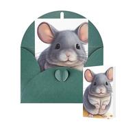 Thinking of You Cards with Envelopes Greetings Card Cute Mouse Animal Blank Cards for All Occasions Birthday Thank You Note Card for Wedding Invitations Valentine's Day 10 X 15 CM