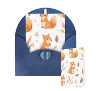 Thinking of You Cards with Envelopes Greetings Card Cute Squirrels Blank Cards for All Occasions Birthday Thank You Note Card for Wedding Invitations Valentine's Day 10 X 15 CM