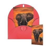 Thinking of You Cards with Envelopes Greetings Card Cute Wild Elephant Blank Cards for All Occasions Birthday Thank You Note Card for Wedding Invitations Valentine's Day 10 X 15 CM