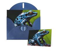Thinking of You Cards with Envelopes Greetings Card Dart Frog Blue Blank Cards for All Occasions Birthday Thank You Note Card for Wedding Invitations Valentine's Day 10 X 15 CM
