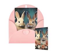 Thinking of You Cards with Envelopes Greetings Card Easter bunny Blank Cards for All Occasions Birthday Thank You Note Card for Wedding Invitations Valentine's Day 10 X 15 CM