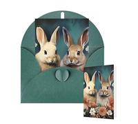 Thinking of You Cards with Envelopes Greetings Card Easter bunny Blank Cards for All Occasions Birthday Thank You Note Card for Wedding Invitations Valentine's Day 10 X 15 CM