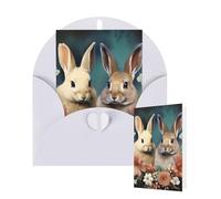 Thinking of You Cards with Envelopes Greetings Card Easter bunny Blank Cards for All Occasions Birthday Thank You Note Card for Wedding Invitations Valentine's Day 10 X 15 CM