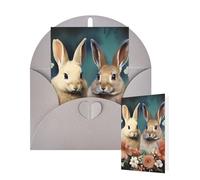 Thinking of You Cards with Envelopes Greetings Card Easter bunny Blank Cards for All Occasions Birthday Thank You Note Card for Wedding Invitations Valentine's Day 10 X 15 CM