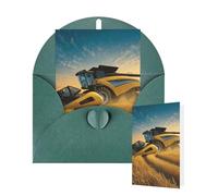 Thinking of You Cards with Envelopes Greetings Card Farm Tractor Harvester Blank Cards for All Occasions Birthday Thank You Note Card for Wedding Invitations Valentine's Day 10 X 15 CM