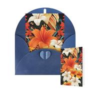 Thinking of You Cards with Envelopes Greetings Card Flowers and Hawaiian tribal patterns Blank Cards for All Occasions Birthday Thank You Note Card for Wedding Invitations Valentine's Day 10 X 15 CM