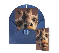 Thinking of You Cards with Envelopes Greetings Card Funny Giraffe Blank Cards for All Occasions Birthday Thank You Note Card for Wedding Invitations Valentine's Day 10 X 15 CM