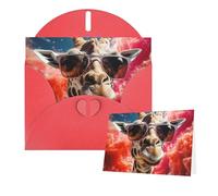 Thinking of You Cards with Envelopes Greetings Card Giraffe wearing sunglasses Blank Cards for All Occasions Birthday Thank You Note Card for Wedding Invitations Valentine's Day 10 X 15 CM