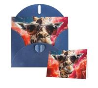 Thinking of You Cards with Envelopes Greetings Card Giraffe wearing sunglasses Blank Cards for All Occasions Birthday Thank You Note Card for Wedding Invitations Valentine's Day 10 X 15 CM