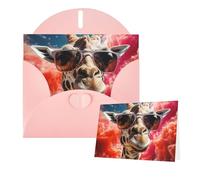 Thinking of You Cards with Envelopes Greetings Card Giraffe wearing sunglasses Blank Cards for All Occasions Birthday Thank You Note Card for Wedding Invitations Valentine's Day 10 X 15 CM