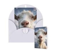 Thinking of You Cards with Envelopes Greetings Card Goat Blank Cards for All Occasions Birthday Thank You Note Card for Wedding Invitations Valentine's Day 10 X 15 CM