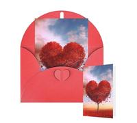 Thinking of You Cards with Envelopes Greetings Card Heart Tree Blank Cards for All Occasions Birthday Thank You Note Card for Wedding Invitations Valentine's Day 10 X 15 CM