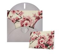 Thinking of You Cards with Envelopes Greetings Card Japanese Floral Cherry Blossom Blank Cards for All Occasions Birthday Thank You Note Card for Wedding Invitations Valentine's Day 10 X 15 CM