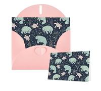 Thinking of You Cards with Envelopes Greetings Card Manatee Animals Blank Cards for All Occasions Birthday Thank You Note Card for Wedding Invitations Valentine's Day 10 X 15 CM