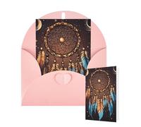 Thinking of You Cards with Envelopes Greetings Card Native American Dream Catcher Blank Cards for All Occasions Birthday Thank You Note Card for Wedding Invitations Valentine's Day 10 X 15 CM