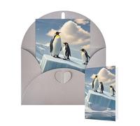 Thinking of You Cards with Envelopes Greetings Card Penguins On The Iceberg Blank Cards for All Occasions Birthday Thank You Note Card for Wedding Invitations Valentine's Day 10 X 15 CM