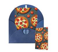 Thinking of You Cards with Envelopes Greetings Card Pizza Food Blank Cards for All Occasions Birthday Thank You Note Card for Wedding Invitations Valentine's Day 10 X 15 CM