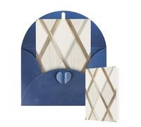 Thinking of You Cards with Envelopes Greetings Card Profile Geometric Ivory Gold Blank Cards for All Occasions Birthday Thank You Note Card for Wedding Invitations Valentine's Day 10 X 15 CM