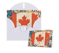 Thinking of You Cards with Envelopes Greetings Card Retro Canada Flag Blank Cards for All Occasions Birthday Thank You Note Card for Wedding Invitations Valentine's Day 10 X 15 CM