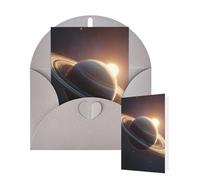 Thinking of You Cards with Envelopes Greetings Card Saturn Ring Planet Blank Cards for All Occasions Birthday Thank You Note Card for Wedding Invitations Valentine's Day 10 X 15 CM