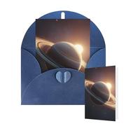 Thinking of You Cards with Envelopes Greetings Card Saturn Ring Planet Blank Cards for All Occasions Birthday Thank You Note Card for Wedding Invitations Valentine's Day 10 X 15 CM